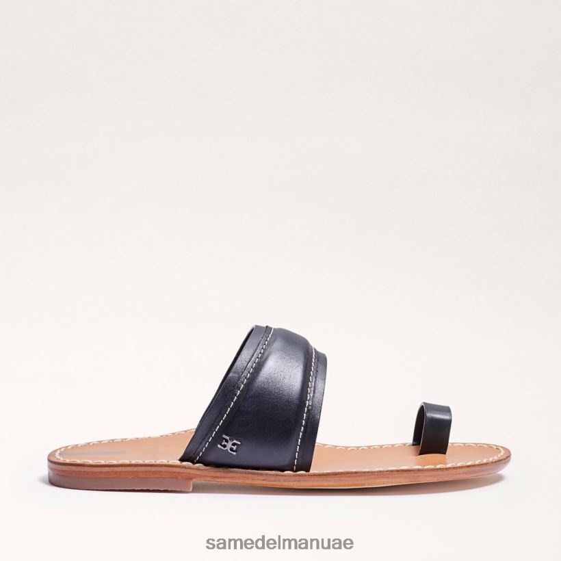 جلد أسود أحذية Sam Edelman نحيف صندل بحلقة أصابع القدم من مارجيت 246L6T258