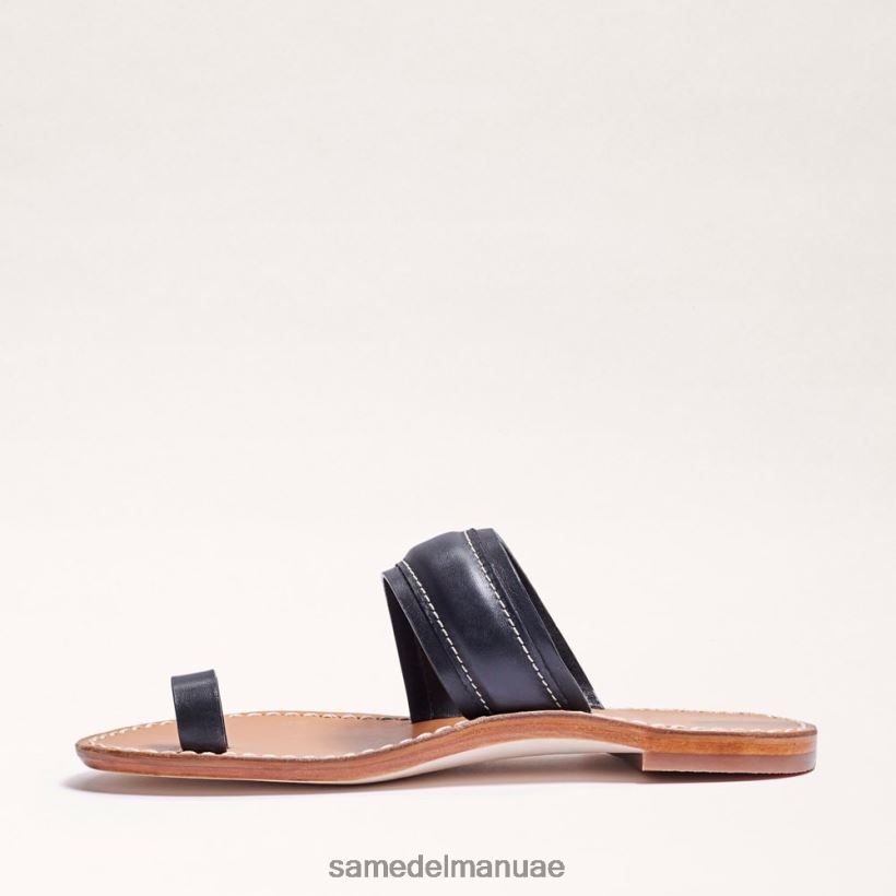 جلد أسود أحذية Sam Edelman نحيف صندل بحلقة أصابع القدم من مارجيت 246L6T258