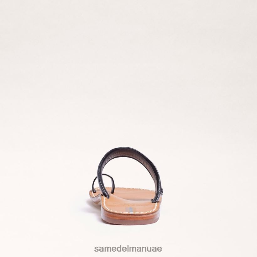 جلد أسود أحذية Sam Edelman نحيف صندل بحلقة أصابع القدم من مارجيت 246L6T258