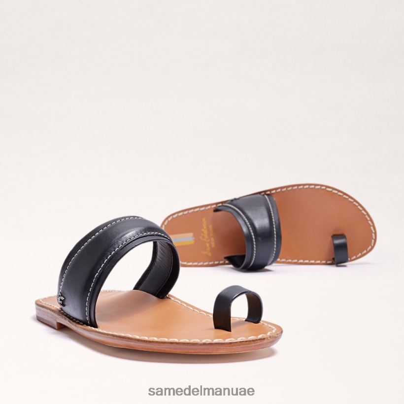 جلد أسود أحذية Sam Edelman نحيف صندل بحلقة أصابع القدم من مارجيت 246L6T258