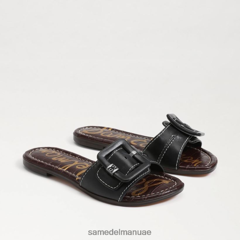 جلد أسود أحذية Sam Edelman نحيف صندل منزلق 246L6T26