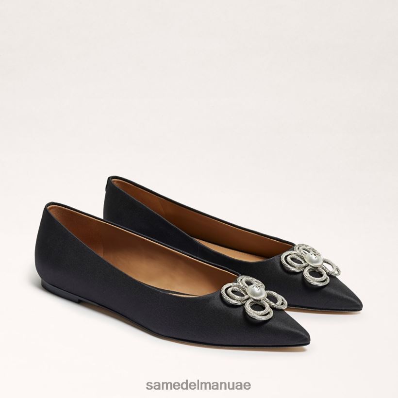 قماش أسود أحذية Sam Edelman نحيف واندا تور مسطحة عند أصابع القدم 246L6T271
