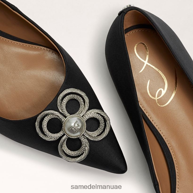 قماش أسود أحذية Sam Edelman نحيف واندا تور مسطحة عند أصابع القدم 246L6T271