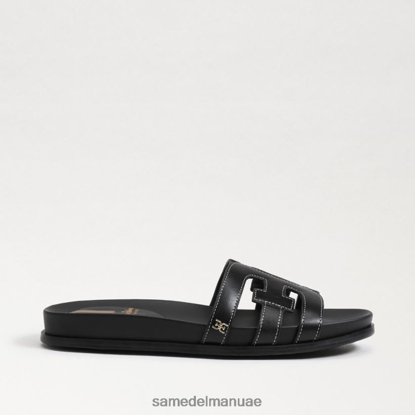 جلد أسود أحذية Sam Edelman نحيف صندل منزلق من نيتي 246L6T274