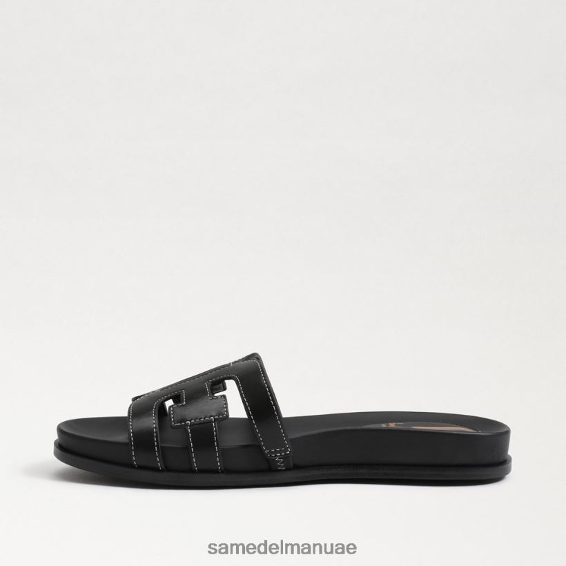 جلد أسود أحذية Sam Edelman نحيف صندل منزلق من نيتي 246L6T274