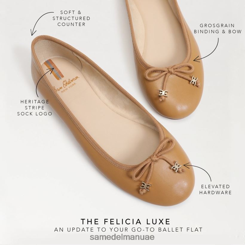 برتقالي تان أحذية Sam Edelman نحيف شقة باليه فاخرة من فيليسيا 246L6T288