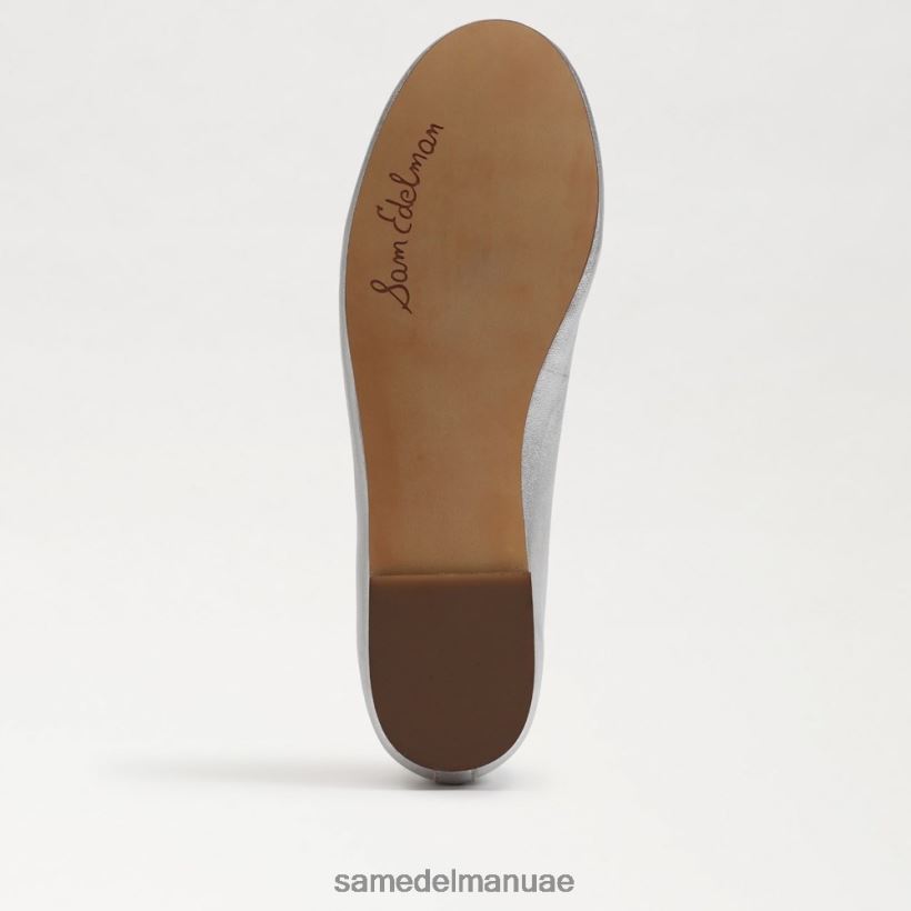 الفضة الناعمة أحذية Sam Edelman نحيف شقة باليه فاخرة من فيليسيا 246L6T290
