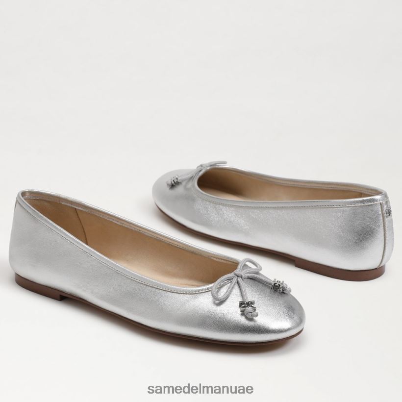 الفضة الناعمة أحذية Sam Edelman نحيف شقة باليه فاخرة من فيليسيا 246L6T290