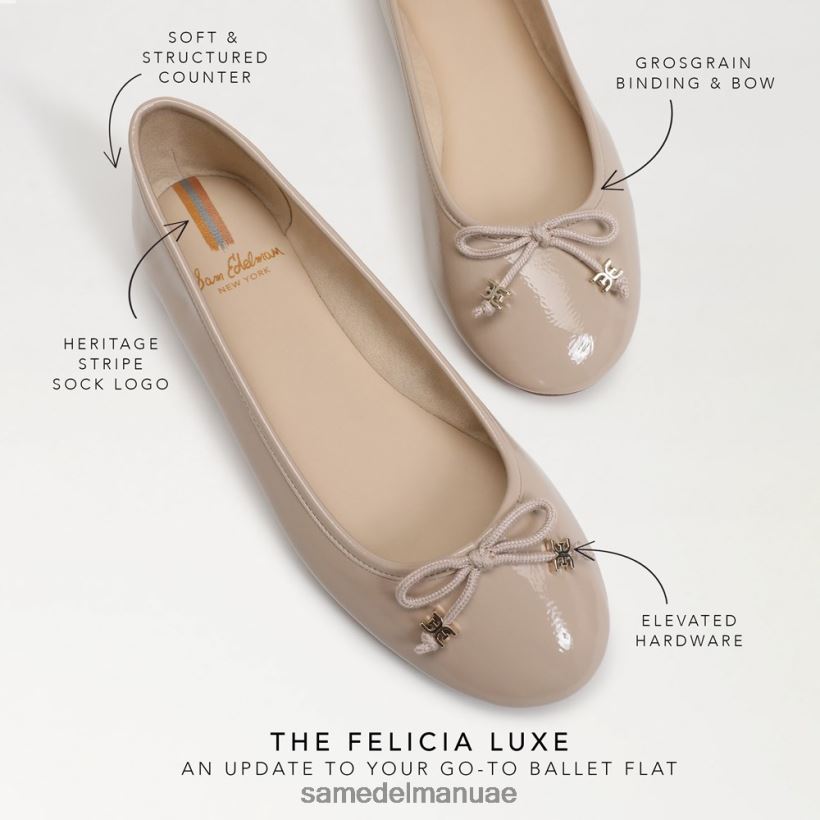 براءة اختراع شاي لاتيه أحذية Sam Edelman نحيف شقة باليه فاخرة من فيليسيا 246L6T295