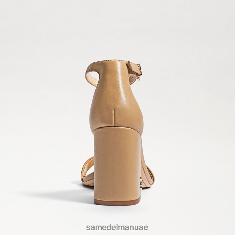جلد بيج ناعم أحذية Sam Edelman نحيف صندل دانييلا بكعب عريض 246L6T301