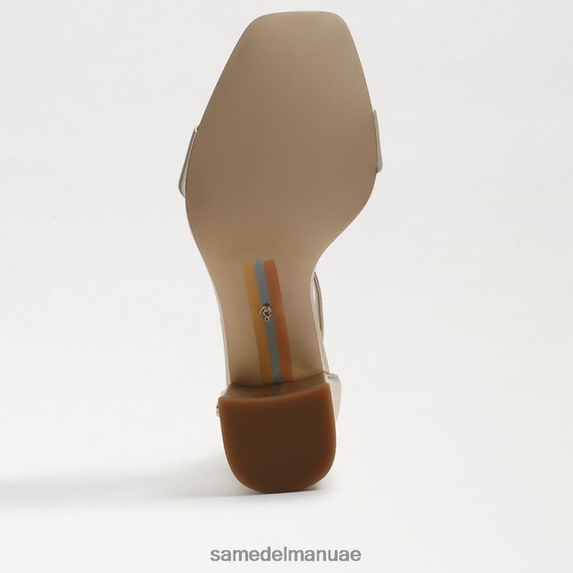 جلد معدني ذهبي أحذية Sam Edelman نحيف صندل دانييلا بكعب عريض 246L6T304