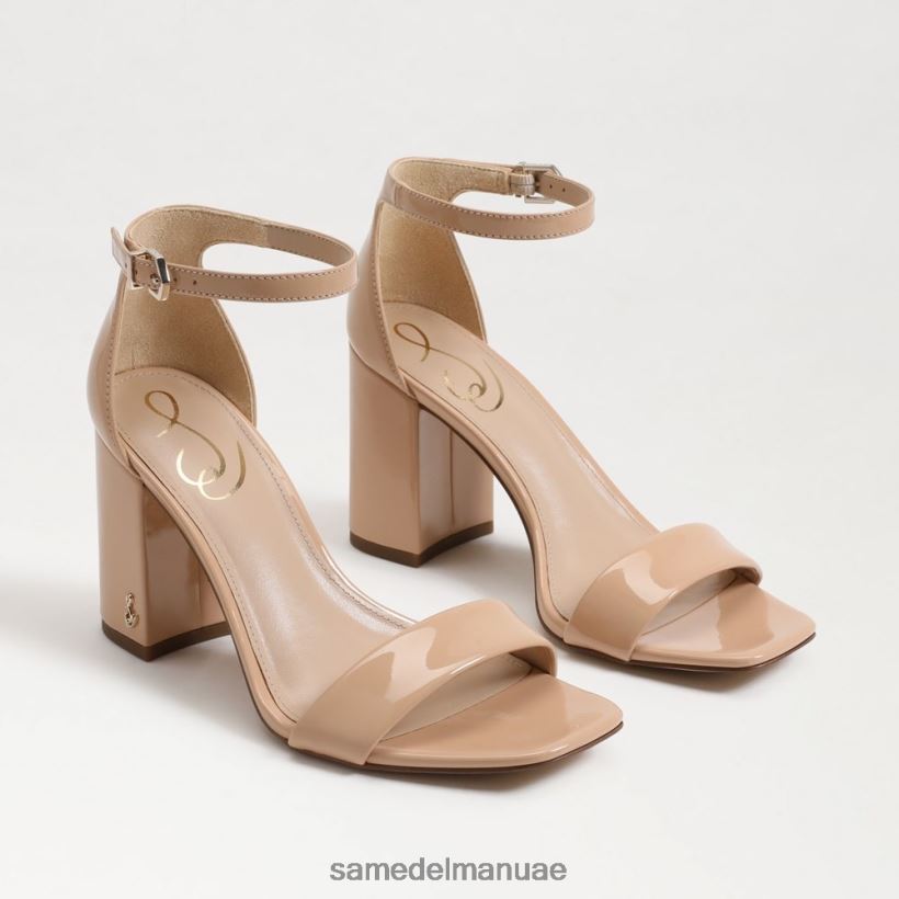 استحى البيج أحذية Sam Edelman نحيف صندل دانييلا بكعب عريض 246L6T306