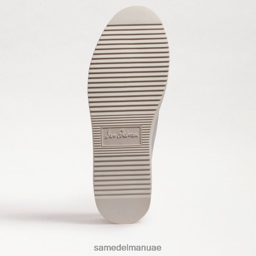 جلد فضي ناعم أحذية Sam Edelman نحيف حذاء رياضي برباط الخشخاش 246L6T308