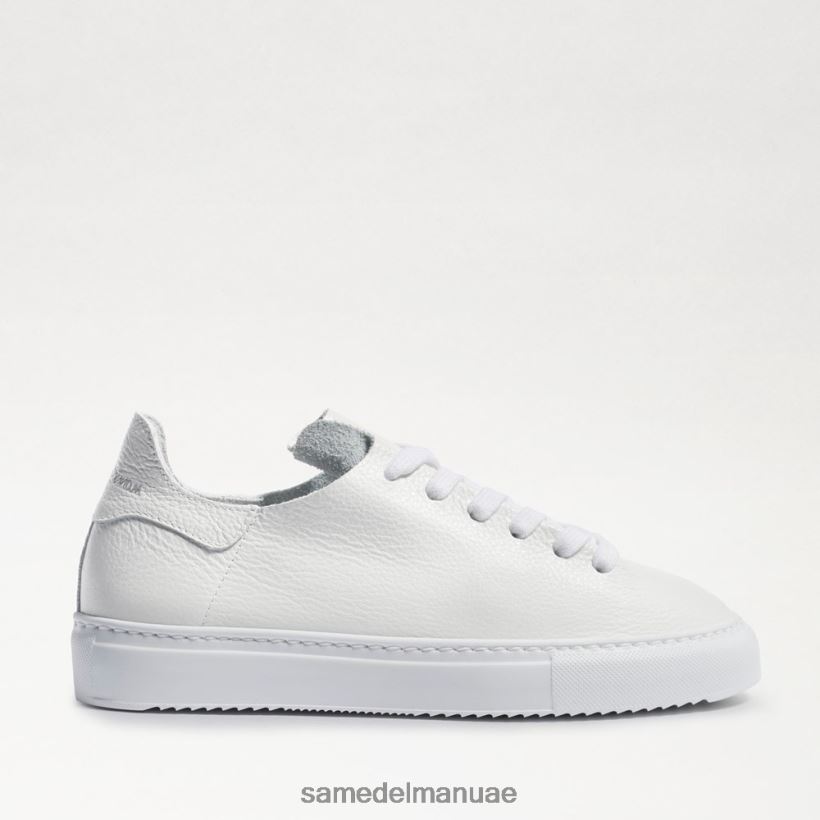 جلد أبيض أحذية Sam Edelman نحيف حذاء رياضي برباط الخشخاش 246L6T309