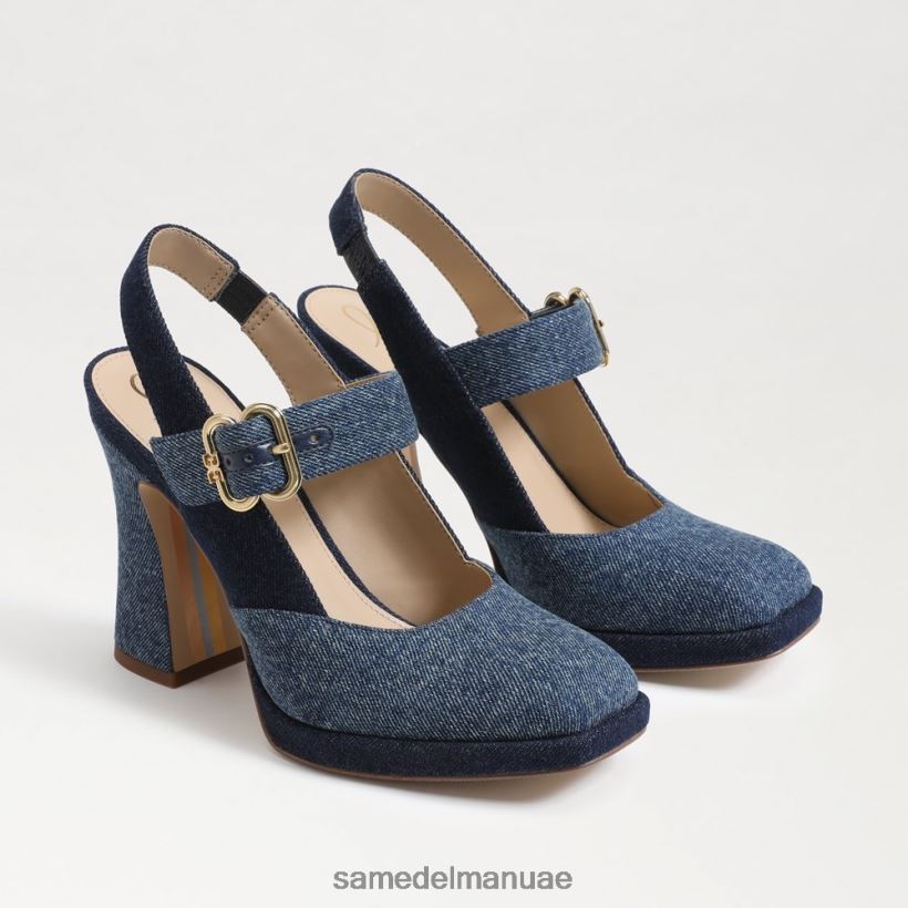 مونتروز الأزرق أحذية Sam Edelman نحيف جيلدي كعب ماري جين 246L6T312