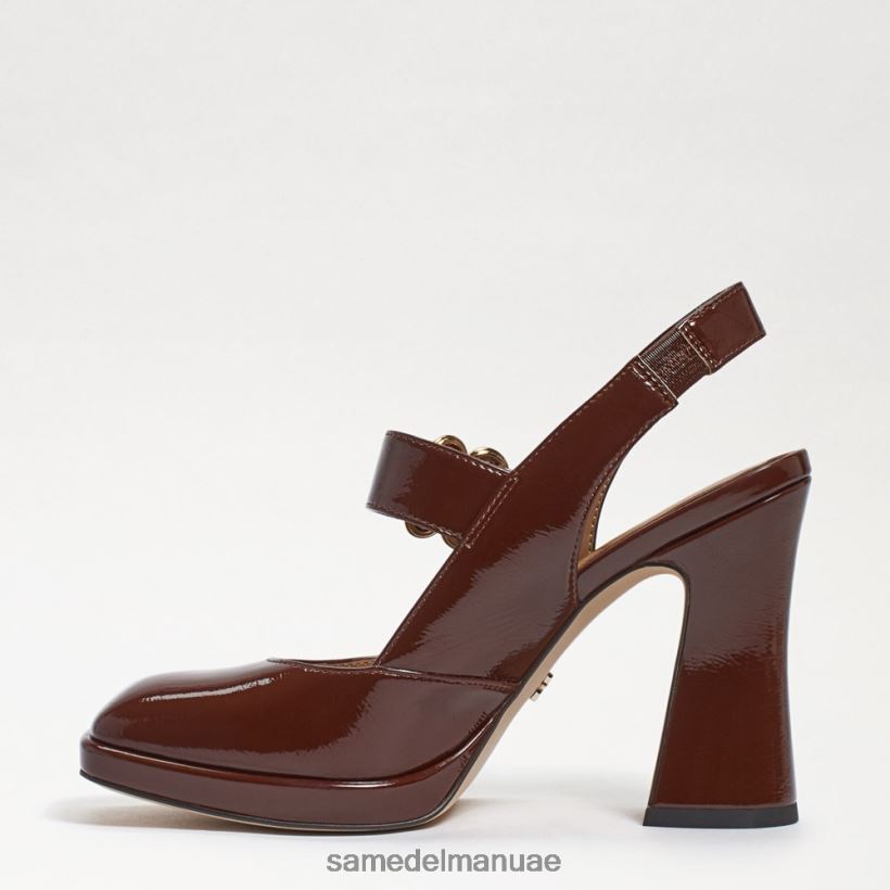 براءة اختراع الكاكاو الدافئ أحذية Sam Edelman نحيف جيلدي كعب ماري جين 246L6T314