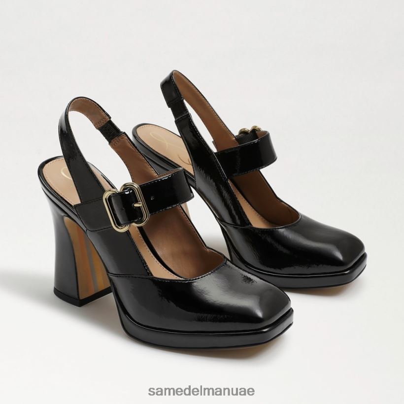 أسود براءة اختراع أحذية Sam Edelman نحيف جيلدي كعب ماري جين 246L6T316