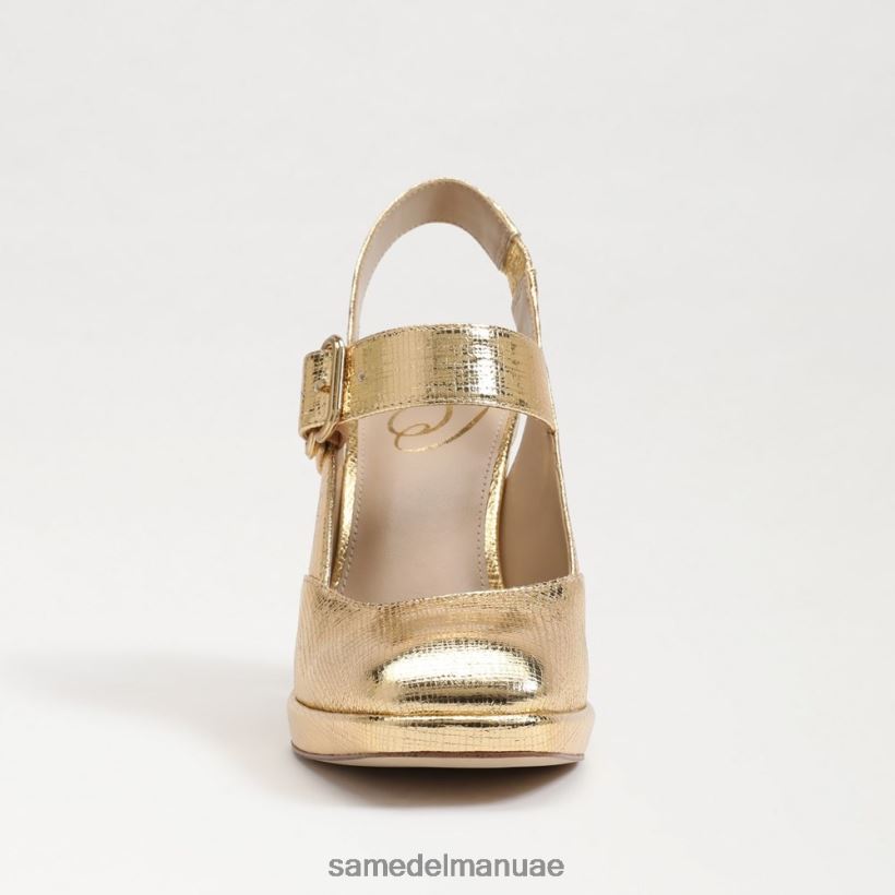 العنبر الذهب أحذية Sam Edelman نحيف جيلدي كعب ماري جين 246L6T317