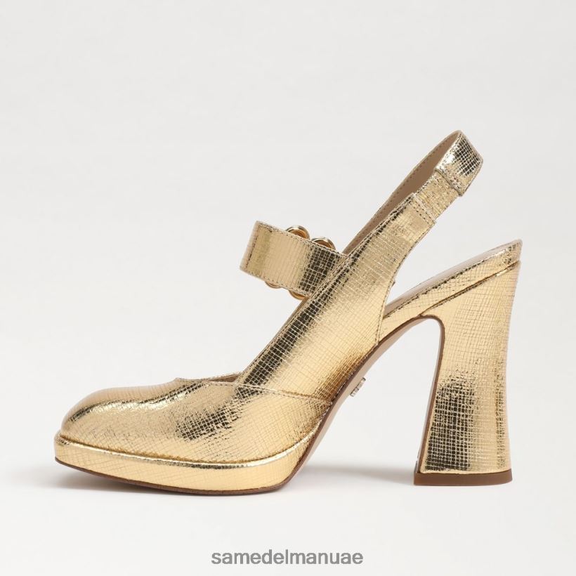 العنبر الذهب أحذية Sam Edelman نحيف جيلدي كعب ماري جين 246L6T317