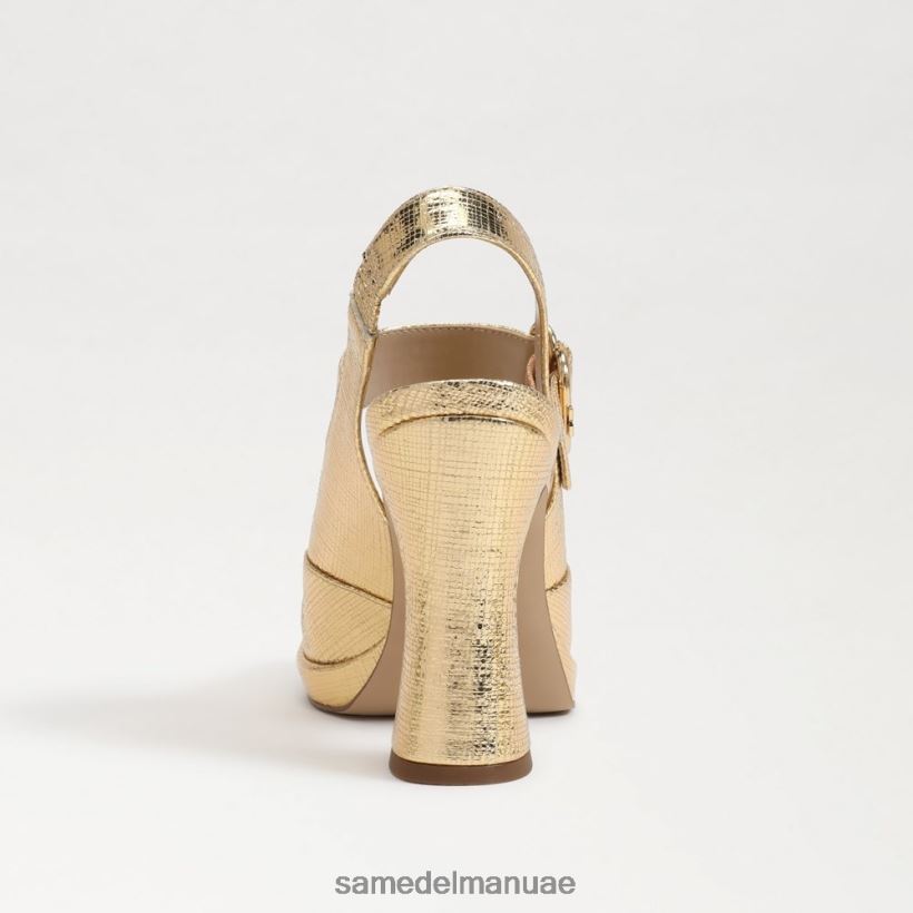 العنبر الذهب أحذية Sam Edelman نحيف جيلدي كعب ماري جين 246L6T317
