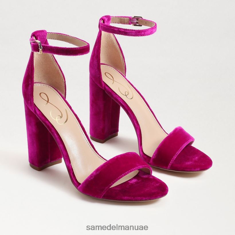 مخمل التوت أحذية Sam Edelman نحيف صندل بكعب عريض من يارو 246L6T318