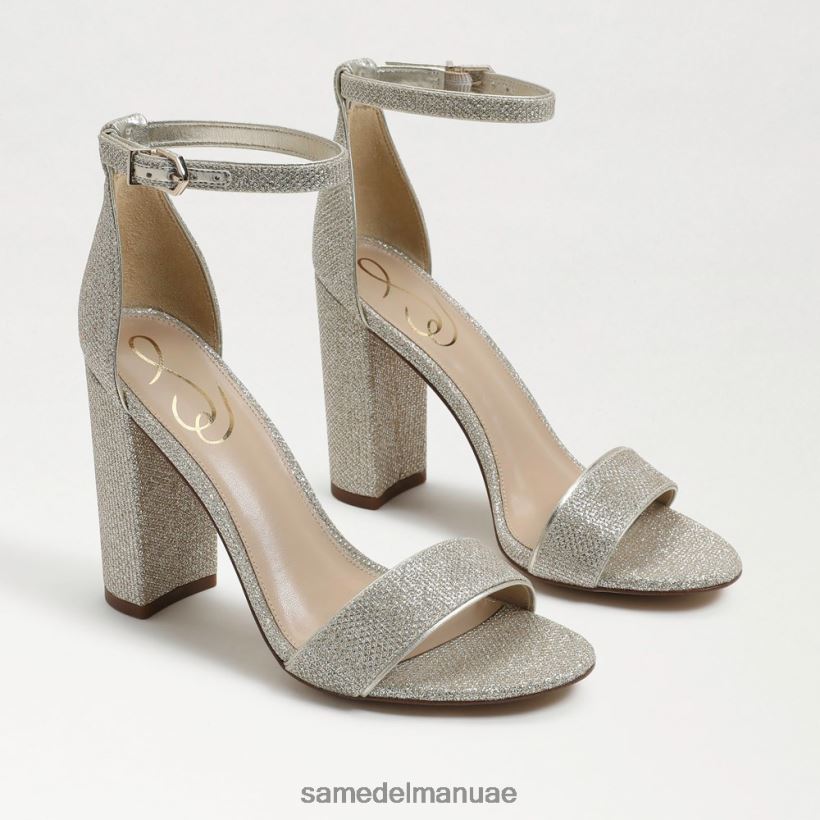 شبكة ذهبية خفيفة أحذية Sam Edelman نحيف صندل بكعب عريض من يارو 246L6T319