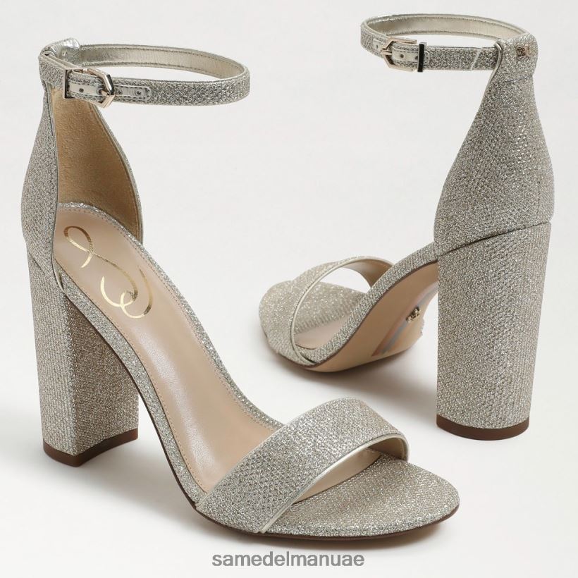 شبكة ذهبية خفيفة أحذية Sam Edelman نحيف صندل بكعب عريض من يارو 246L6T319