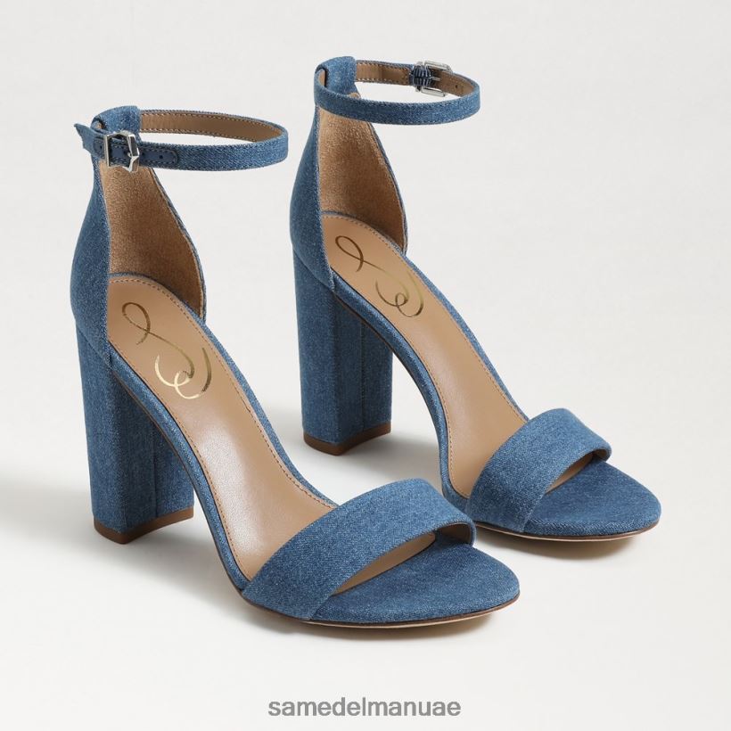 النيلي المغسول أحذية Sam Edelman نحيف صندل بكعب عريض من يارو 246L6T320
