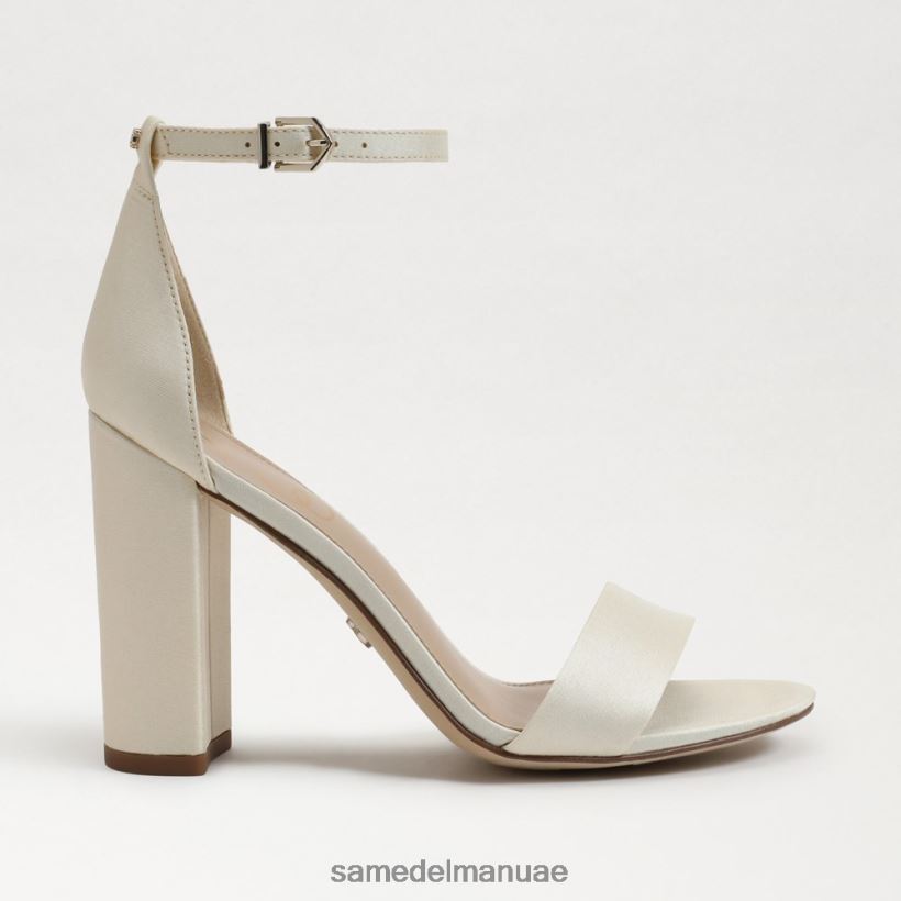 الحرير العاجي اللؤلؤي أحذية Sam Edelman نحيف صندل بكعب عريض من يارو 246L6T321