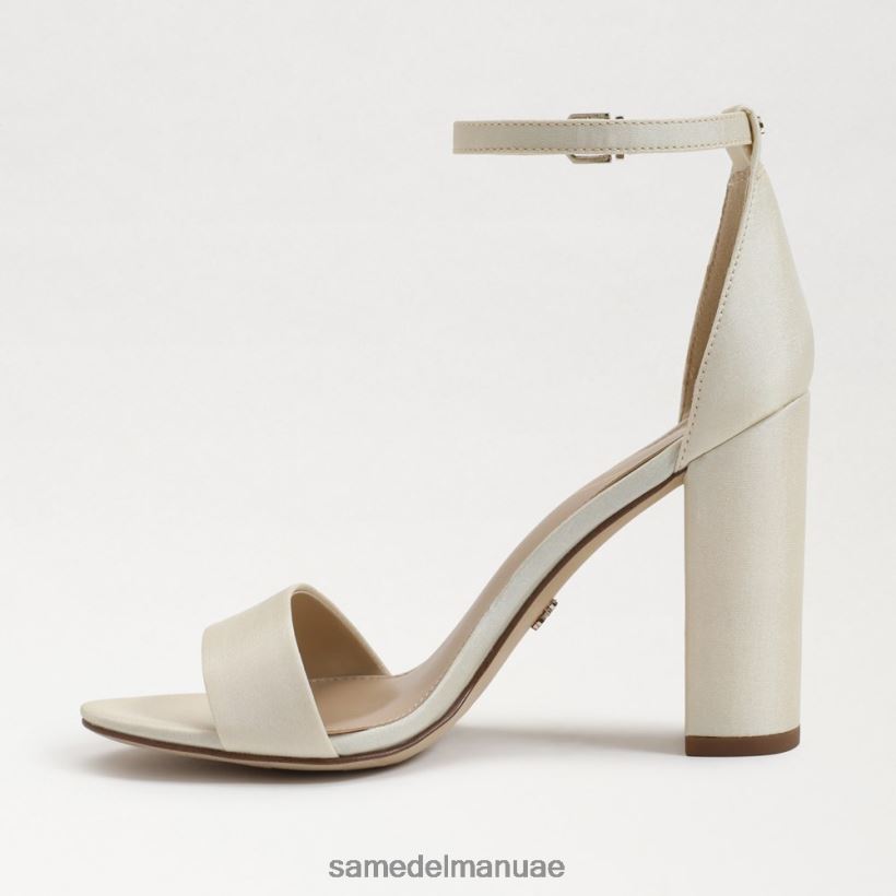 الحرير العاجي اللؤلؤي أحذية Sam Edelman نحيف صندل بكعب عريض من يارو 246L6T321