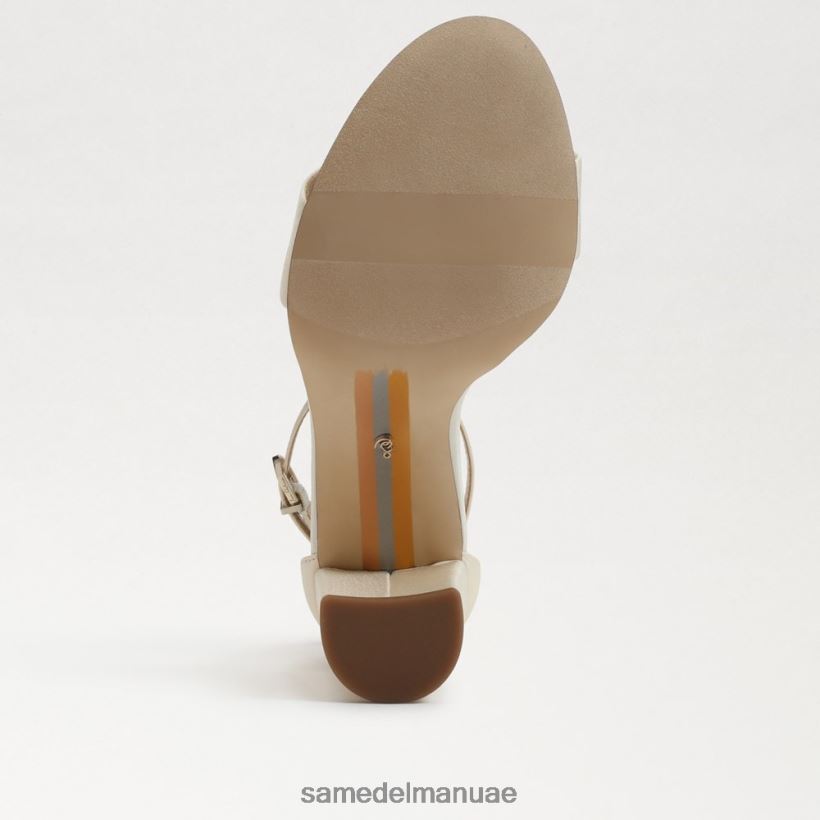 الحرير العاجي اللؤلؤي أحذية Sam Edelman نحيف صندل بكعب عريض من يارو 246L6T321