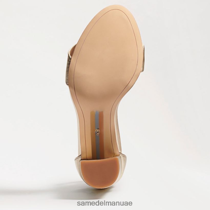 جلد ذهبي فاتح أحذية Sam Edelman نحيف صندل بكعب عريض من يارو 246L6T324