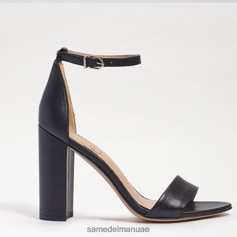 جلد أسود أحذية Sam Edelman نحيف صندل بكعب عريض من يارو 246L6T325