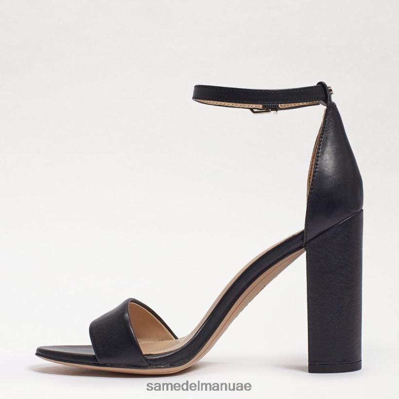 جلد أسود أحذية Sam Edelman نحيف صندل بكعب عريض من يارو 246L6T325