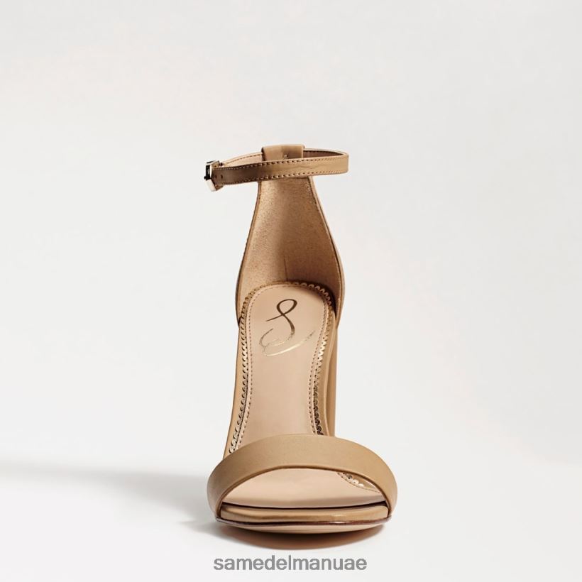 جلد بيج ناعم أحذية Sam Edelman نحيف صندل بكعب عريض من يارو 246L6T326