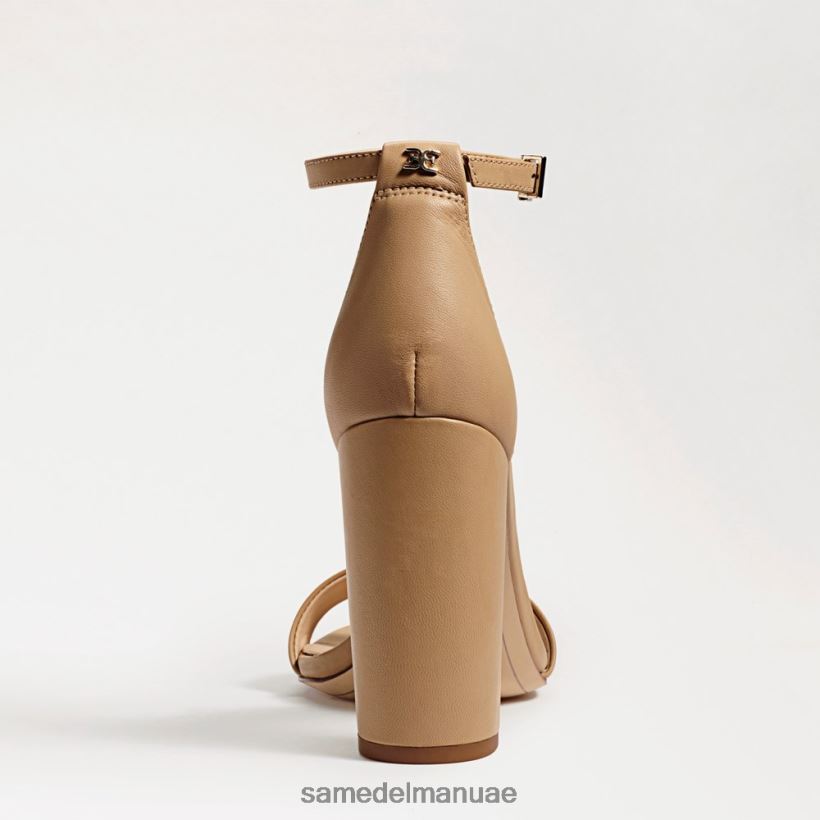 جلد بيج ناعم أحذية Sam Edelman نحيف صندل بكعب عريض من يارو 246L6T326
