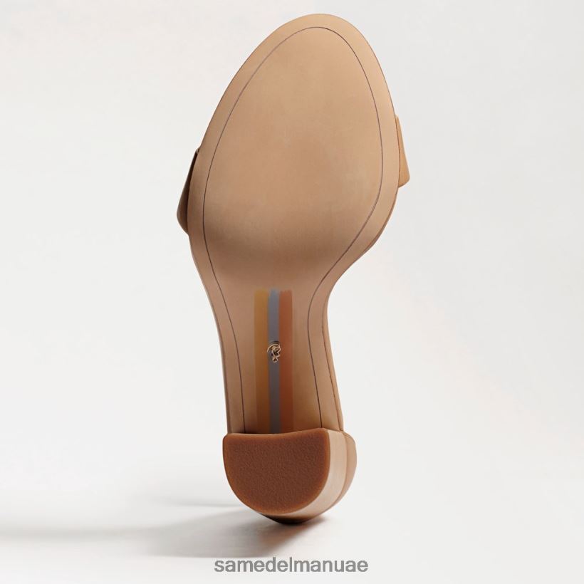 جلد بيج ناعم أحذية Sam Edelman نحيف صندل بكعب عريض من يارو 246L6T326