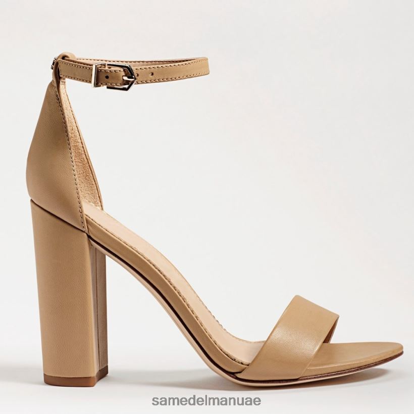 جلد بيج ناعم أحذية Sam Edelman نحيف صندل بكعب عريض من يارو 246L6T326