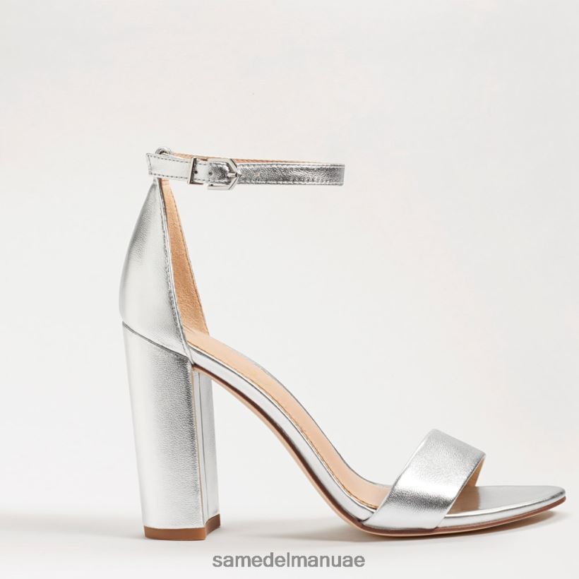 جلد فضي أحذية Sam Edelman نحيف صندل بكعب عريض من يارو 246L6T327