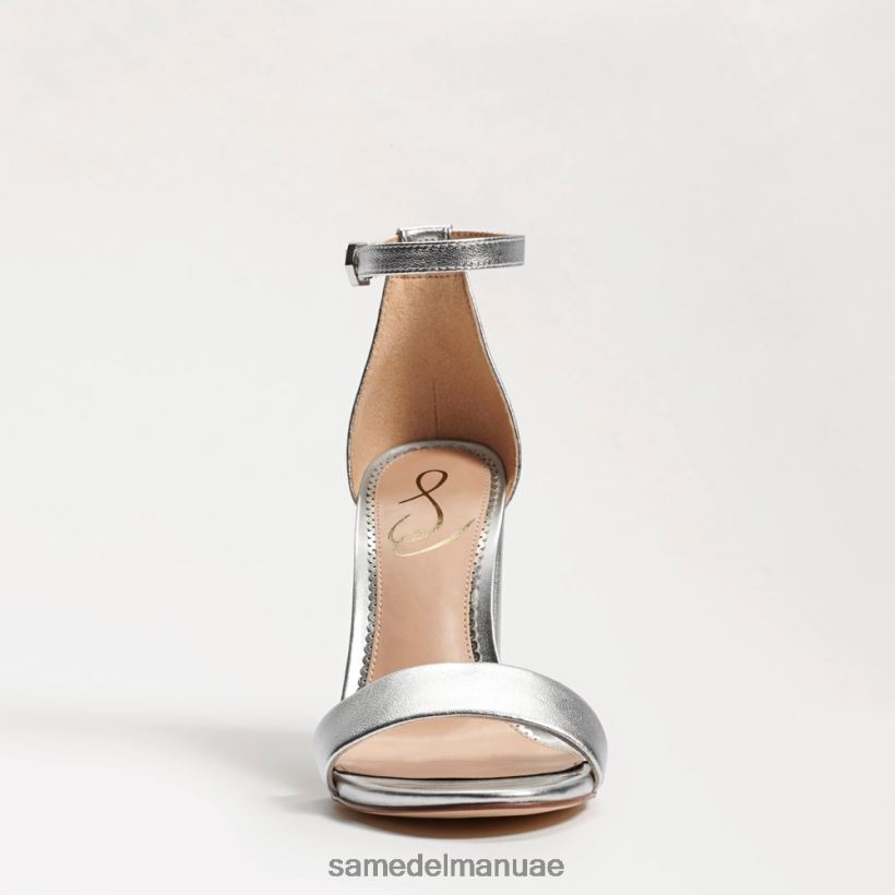 جلد فضي أحذية Sam Edelman نحيف صندل بكعب عريض من يارو 246L6T327