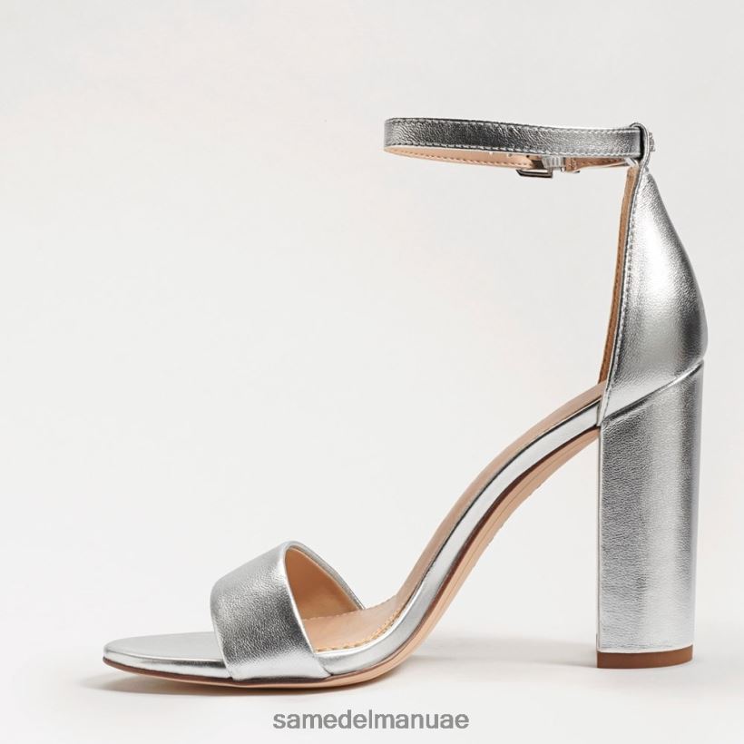 جلد فضي أحذية Sam Edelman نحيف صندل بكعب عريض من يارو 246L6T327