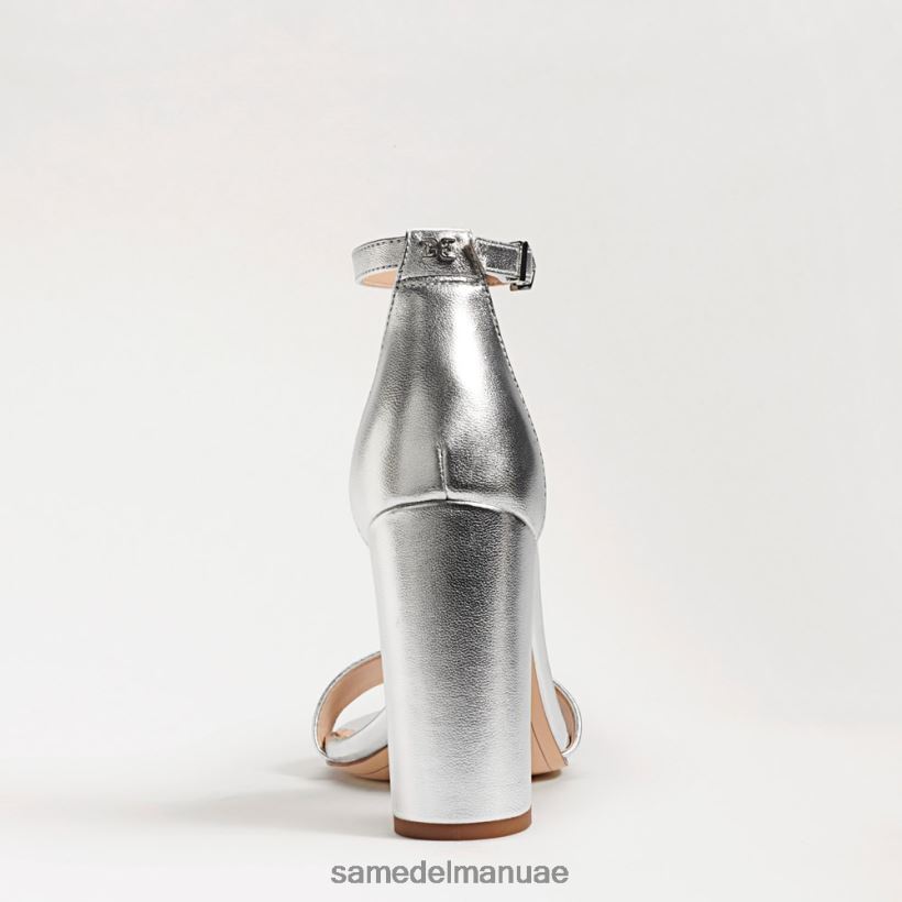 جلد فضي أحذية Sam Edelman نحيف صندل بكعب عريض من يارو 246L6T327