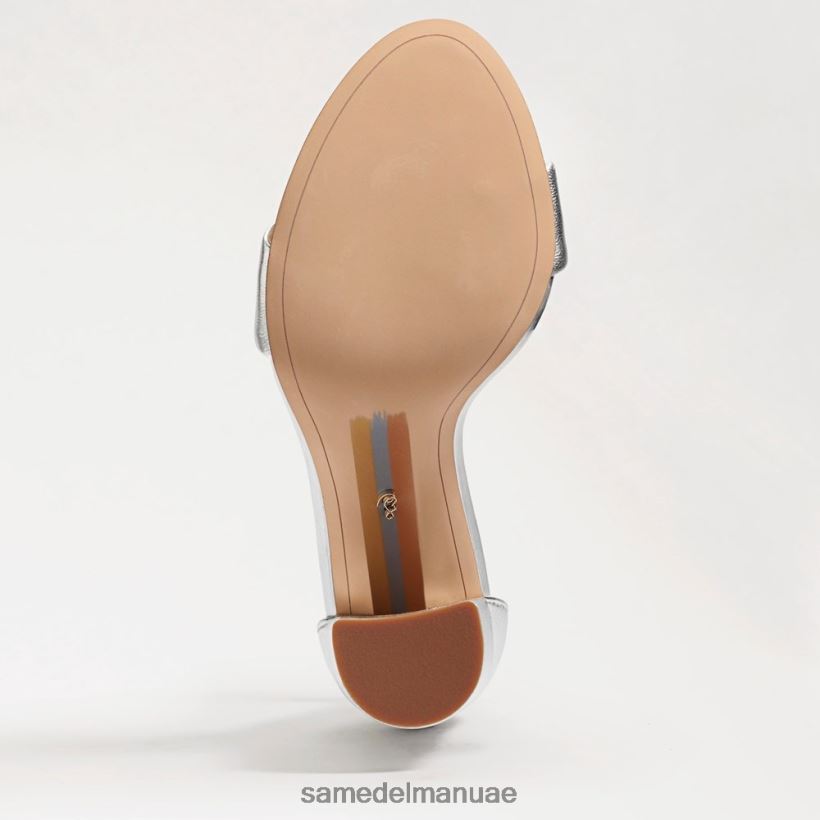 جلد فضي أحذية Sam Edelman نحيف صندل بكعب عريض من يارو 246L6T327