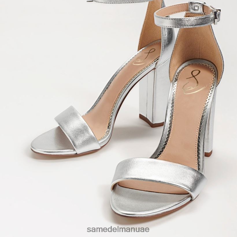 جلد فضي أحذية Sam Edelman نحيف صندل بكعب عريض من يارو 246L6T327