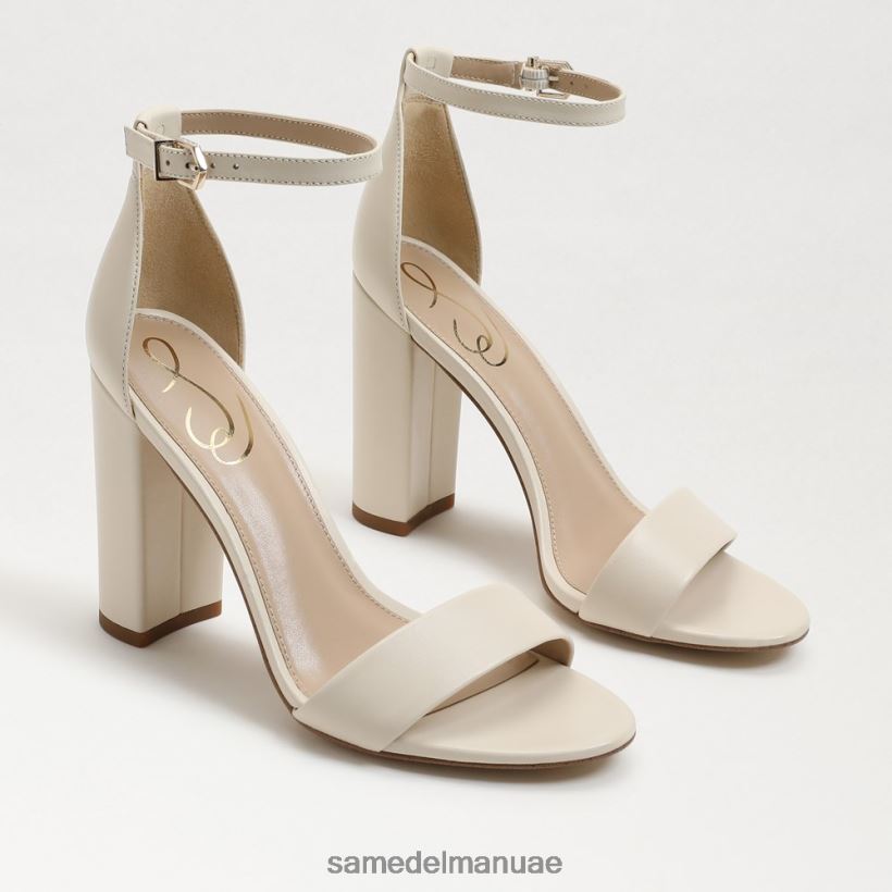 جلد عاجي حديث أحذية Sam Edelman نحيف صندل بكعب عريض من يارو 246L6T329