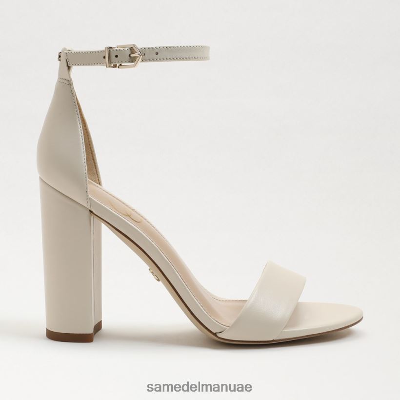 جلد عاجي حديث أحذية Sam Edelman نحيف صندل بكعب عريض من يارو 246L6T329