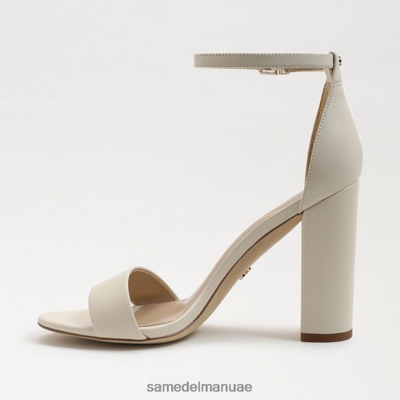 جلد عاجي حديث أحذية Sam Edelman نحيف صندل بكعب عريض من يارو 246L6T329