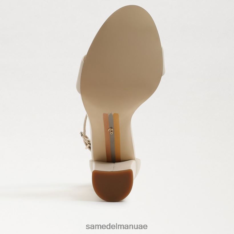 جلد عاجي حديث أحذية Sam Edelman نحيف صندل بكعب عريض من يارو 246L6T329
