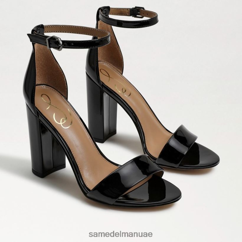 أسود براءة اختراع أحذية Sam Edelman نحيف صندل بكعب عريض من يارو 246L6T336