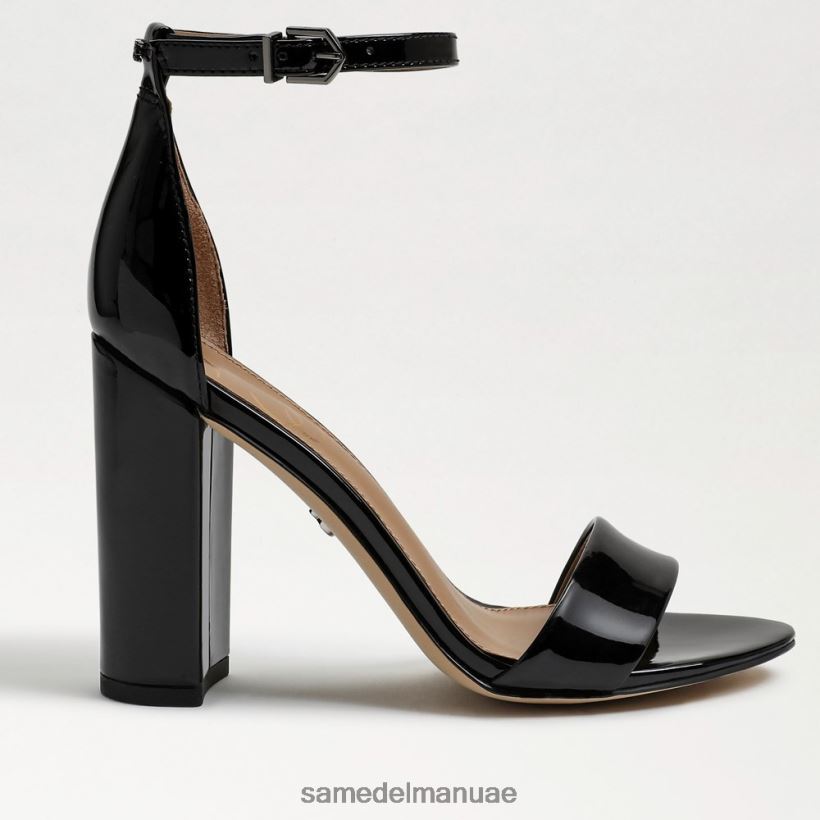أسود براءة اختراع أحذية Sam Edelman نحيف صندل بكعب عريض من يارو 246L6T336